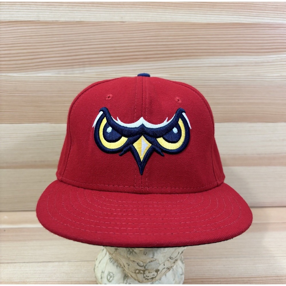 Vtg Orem Owlz Hat Cap New Era MiLB Baseball 7 1/4 Red Owl Angels MiUSA